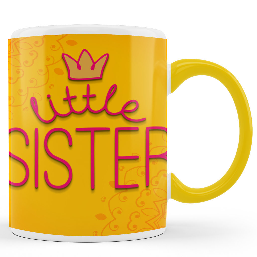 Printed Ceramic Coffee Mug | Siblings | Raksha Bandhan | Little Sister |325 Ml. 